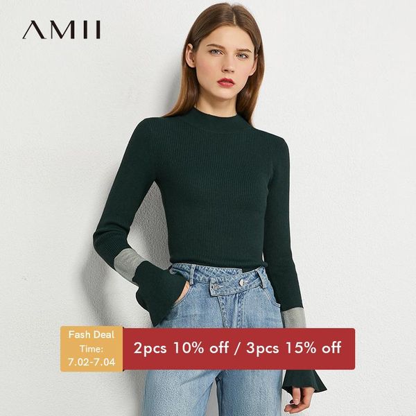 minimalism autumn spliced knitted women sweater fashion slim fit trumpet sleeve female pullover 12030250 women's sweaters, White;black
minimalism autumn spliced knitted women sweater fashion slim fit trumpet sleeve female pullover 12030250 women's sweaters, White;black