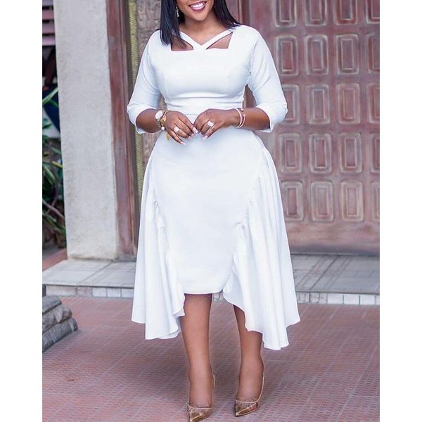 casual dresses elegant women pullover temperament office high waist fashion white dress ladies work wear mid-length modest vestidos, Black;gray
casual dresses elegant women pullover temperament office high waist fashion white dress ladies work wear mid-length modest vestidos, Black;gray