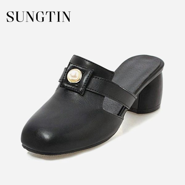 slippers sungtin 2021 pearl block heels women slip on pu leather mules shoes ladies square toe heeled white black footwear
slippers sungtin 2021 pearl block heels women slip on pu leather mules shoes ladies square toe heeled white black footwear