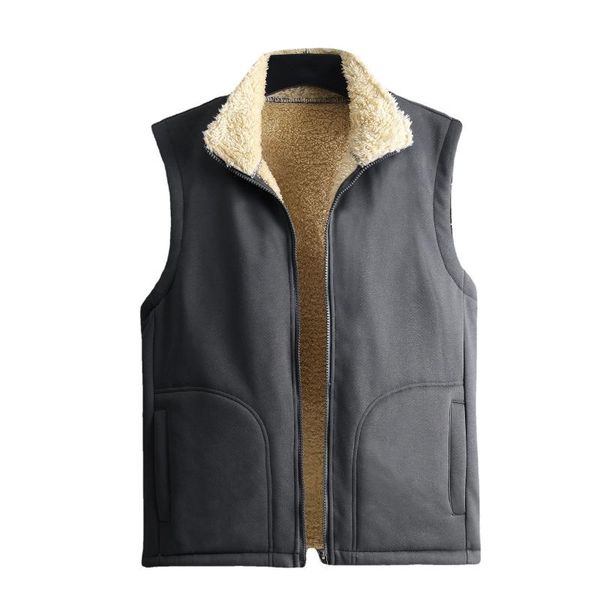 men's vests winter fleece men vest sleeveless outwear coat comfort warm pockets outdoor faux-fur male, Black;white
men's vests winter fleece men vest sleeveless outwear coat comfort warm pockets outdoor faux-fur male, Black;white