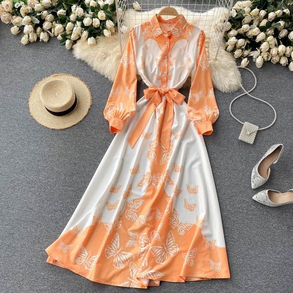 casual dresses vintage style women maxi dress robe longue print butterfly lapel lantern sleeve sashes bow long elegant 2021 autumn, Black;gray
casual dresses vintage style women maxi dress robe longue print butterfly lapel lantern sleeve sashes bow long elegant 2021 autumn, Black;gray