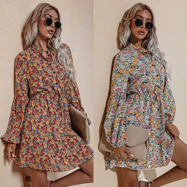 summer women's dress ins print high waist lace floral chiffon dress elegant lady long sleeve elastic waist dresses 210712, Black;gray
summer women's dress ins print high waist lace floral chiffon dress elegant lady long sleeve elastic waist dresses 210712, Black;gray