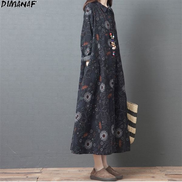 plus size women dress linen female floral print long loose casual vintage autumn buttons national retro 210531, Black;gray
plus size women dress linen female floral print long loose casual vintage autumn buttons national retro 210531, Black;gray