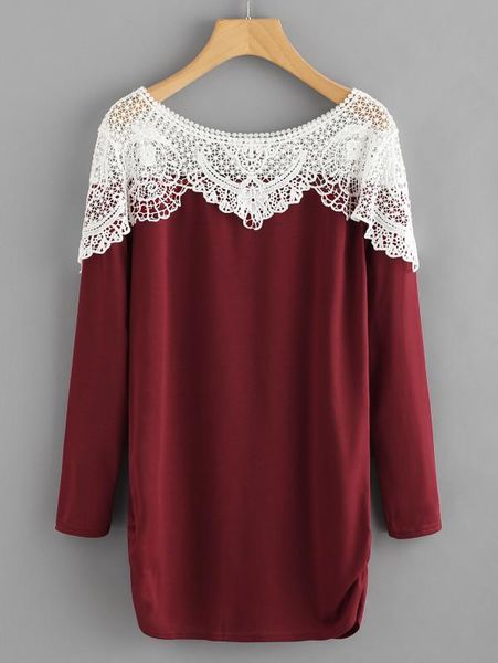 women's t-shirt flashproof white lace stitching multi-color long-sleeved at independent station in 2021
women's t-shirt flashproof white lace stitching multi-color long-sleeved at independent station in 2021