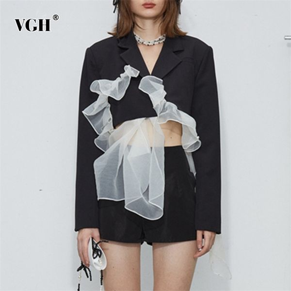 korean hit color blazer for women notched long sleeve patchwork ruffles irregular design casual blazers female clothing 210531, White;black
korean hit color blazer for women notched long sleeve patchwork ruffles irregular design casual blazers female clothing 210531, White;black