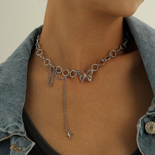 pendant necklaces origin summer fashion punk butterfly long tassel chokers necklace for women silver color hollow asymmetry jewelry
pendant necklaces origin summer fashion punk butterfly long tassel chokers necklace for women silver color hollow asymmetry jewelry