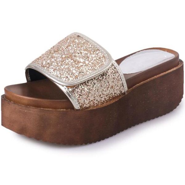 nice summer fashion sequins thick bottom slippers women flat wedges anti-skid beach cool female, Black
nice summer fashion sequins thick bottom slippers women flat wedges anti-skid beach cool female, Black