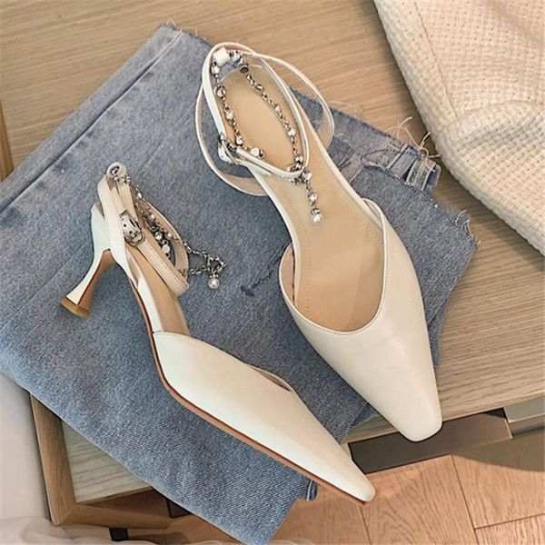 dress shoes pxelena designer chain ankle strap women genuine leather sandals kitten high heels korean lady evening 2021 summer, Black
dress shoes pxelena designer chain ankle strap women genuine leather sandals kitten high heels korean lady evening 2021 summer, Black