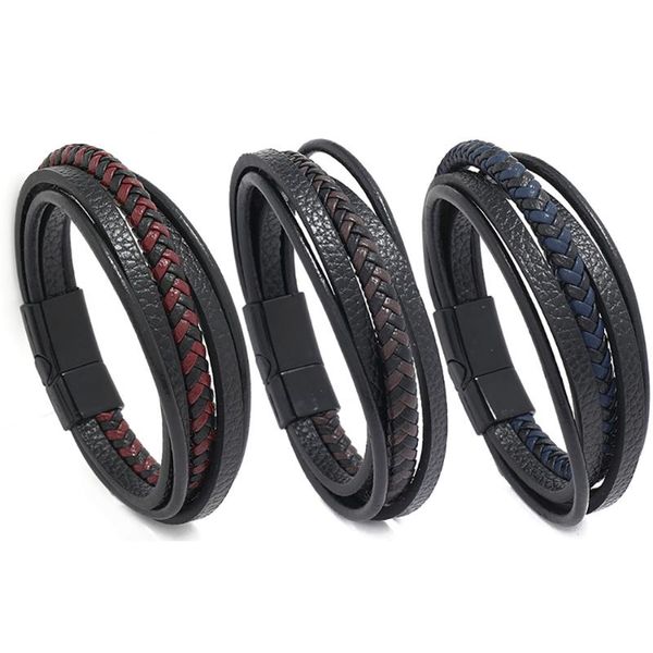 charm bracelets trendy pu leather men stainless steel multilayer braided rope for male female jewelry, Golden;silver
charm bracelets trendy pu leather men stainless steel multilayer braided rope for male female jewelry, Golden;silver