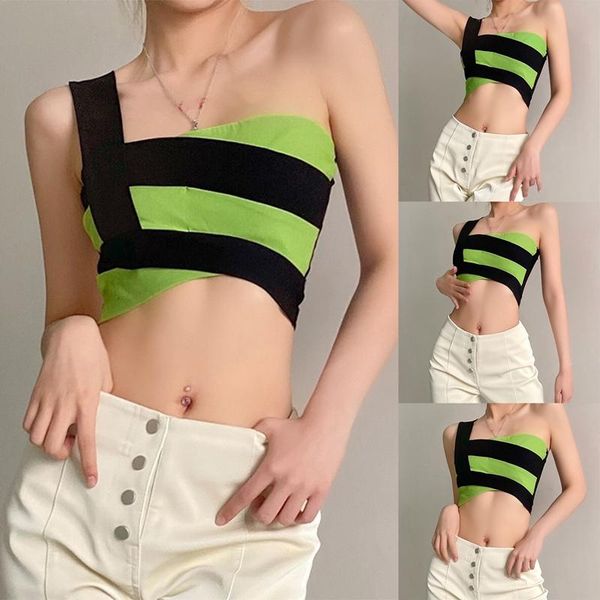 women's tanks & camis one-shoulder sling irregular stitching halter short umbilical vest black, White
women's tanks & camis one-shoulder sling irregular stitching halter short umbilical vest black, White