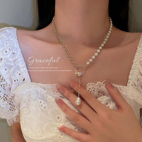 pendant necklaces 2021 summer fashion golden butterfly-shaped beaded chain stitching necklace clavicle female, Silver
pendant necklaces 2021 summer fashion golden butterfly-shaped beaded chain stitching necklace clavicle female, Silver