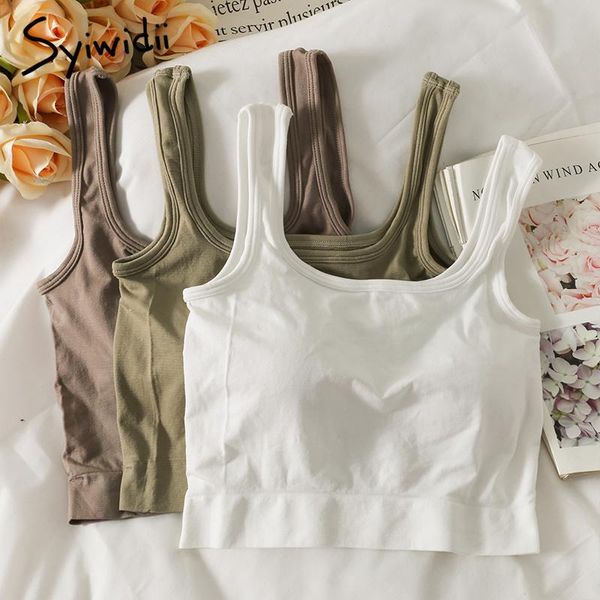 women's tanks & camis syiwidii gym tank women blouse padded bra 2021 korean fashion casual cropped for female sports vest gray, White
women's tanks & camis syiwidii gym tank women blouse padded bra 2021 korean fashion casual cropped for female sports vest gray, White