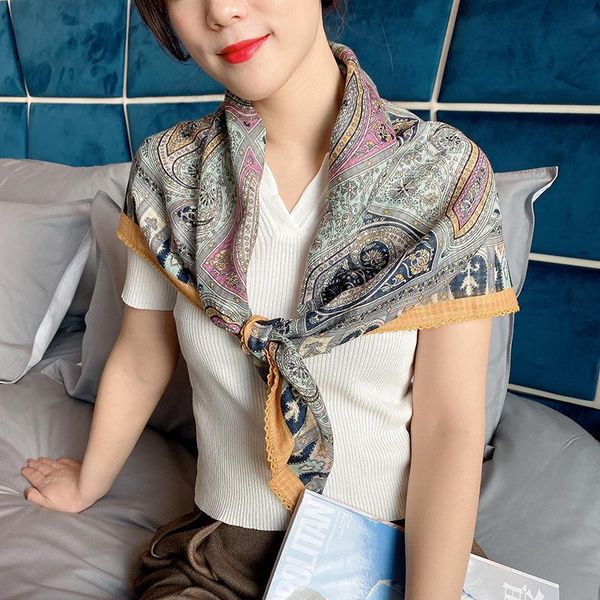 scarves female silk neck scarf square hair foulard head brand shawls and wraps neckerchief bandana hijab, Blue;gray
scarves female silk neck scarf square hair foulard head brand shawls and wraps neckerchief bandana hijab, Blue;gray