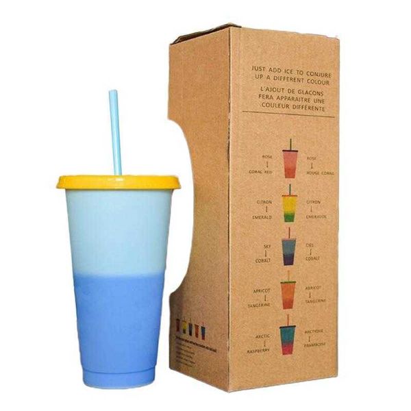 reusable plastic water bottle, color changing and temperature changing cold cup, 710ml magic cup, straw and bottle cap set, 1 piece.
reusable plastic water bottle, color changing and temperature changing cold cup, 710ml magic cup, straw and bottle cap set, 1 piece.