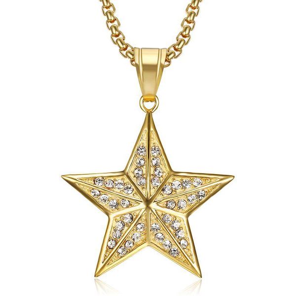 hip hop iced out bling pentagonal star pendant necklaces gold color stainless steel chains for women men jewelry drop, Silver
hip hop iced out bling pentagonal star pendant necklaces gold color stainless steel chains for women men jewelry drop, Silver