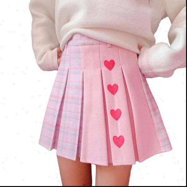 harajuku kawaii plaid mini schoolgirl womens skirts lolita cosplay high waist heart cute pink a line pleated tennis short, Black
harajuku kawaii plaid mini schoolgirl womens skirts lolita cosplay high waist heart cute pink a line pleated tennis short, Black
