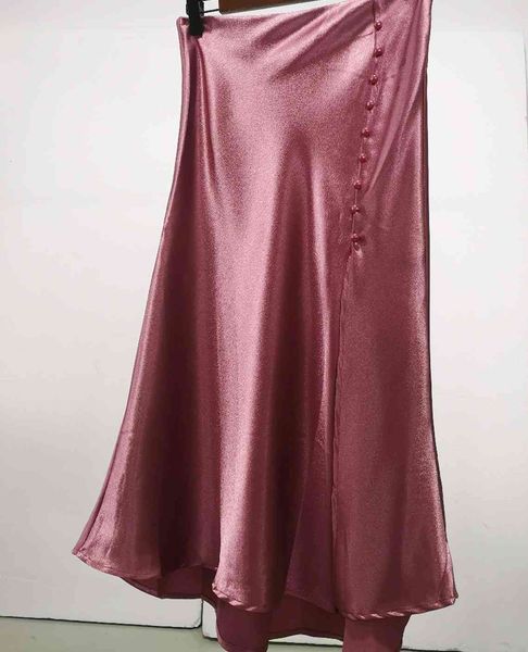 fashion pink satin light women skirts asymmetric rivet high slit design slim office lady summer casual draped midi skirt vestidos, Black
fashion pink satin light women skirts asymmetric rivet high slit design slim office lady summer casual draped midi skirt vestidos, Black