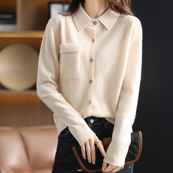 women's knits & tees autumn and winter collar knitted cardigan thickened outer sweater, pocket chic shirt, korean fashion jacket, White
women's knits & tees autumn and winter collar knitted cardigan thickened outer sweater, pocket chic shirt, korean fashion jacket, White