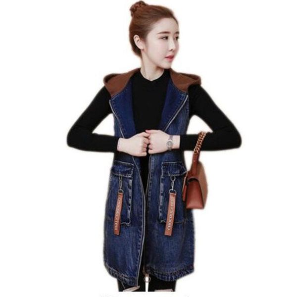 women's vests spring autumn women outerwear 2021 fashion loose medium long female jacket vest hooded large size ladies cowboy, Black;white
women's vests spring autumn women outerwear 2021 fashion loose medium long female jacket vest hooded large size ladies cowboy, Black;white