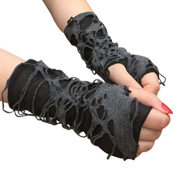 five fingers gloves 1 pair halloween ripped holes fingerless black half finger punk style cosplay accessories, Blue;gray
five fingers gloves 1 pair halloween ripped holes fingerless black half finger punk style cosplay accessories, Blue;gray