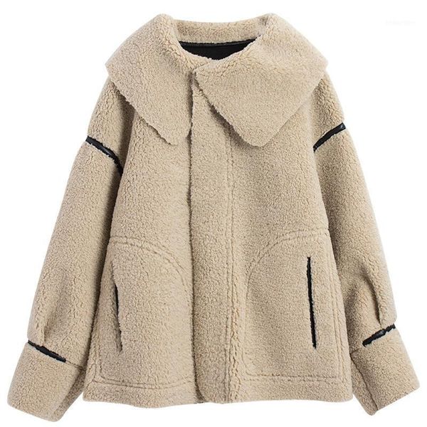 women's & faux leather woolen jacket autumn and winter retro british style all-match short paragraph small fashion thick camel fur coat, Black
women's & faux leather woolen jacket autumn and winter retro british style all-match short paragraph small fashion thick camel fur coat, Black