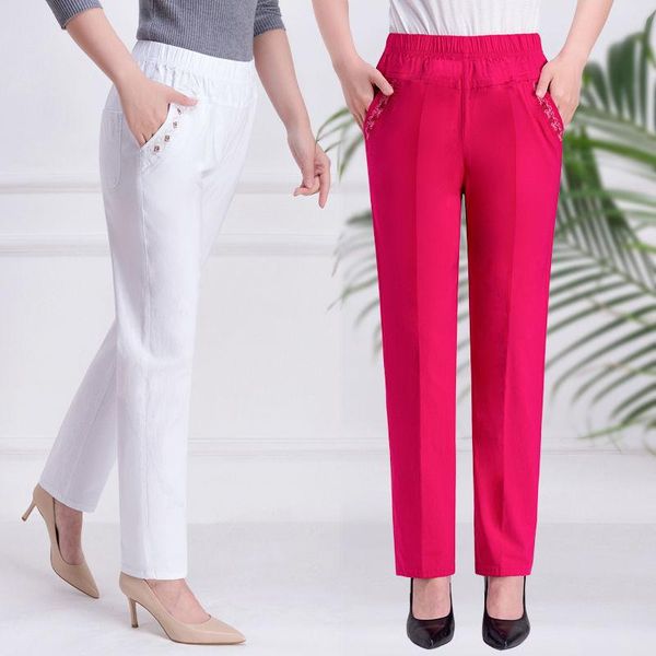 women's pants & capris 2021 arrival women solid flat straight embroidery plus size 4xl trouser lady korean style elastic high waist sui, Black;white
women's pants & capris 2021 arrival women solid flat straight embroidery plus size 4xl trouser lady korean style elastic high waist sui, Black;white