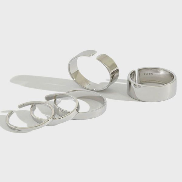 cluster rings 3umeter sterling silver ring minimalist aperture smooth surface opening female joint tail, Golden;silver
cluster rings 3umeter sterling silver ring minimalist aperture smooth surface opening female joint tail, Golden;silver