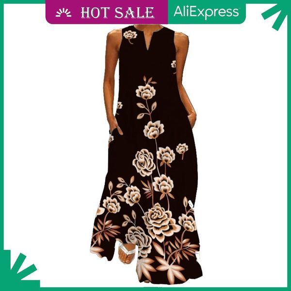 casual dresses movokaka floral print long dress women black summer beach sleeveless sundress plus size vestidos for, Black;gray
casual dresses movokaka floral print long dress women black summer beach sleeveless sundress plus size vestidos for, Black;gray