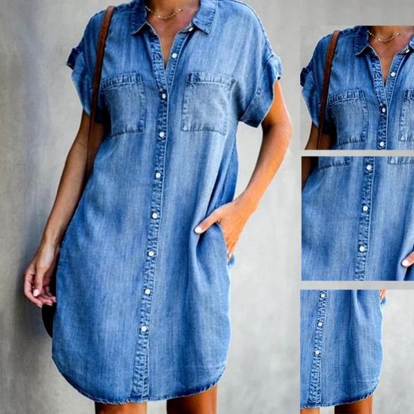 casual dresses summer women dress lapel ladies long maxi work short sleeve pockets single-breasted irregular hem knee-length loose, Black;gray
casual dresses summer women dress lapel ladies long maxi work short sleeve pockets single-breasted irregular hem knee-length loose, Black;gray