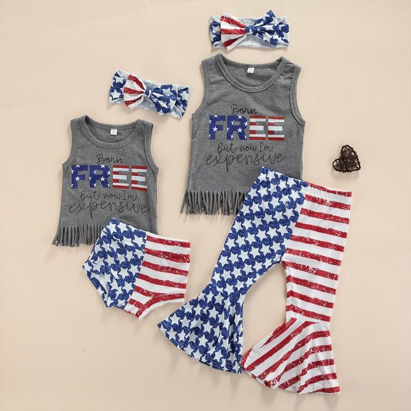 independence day baby girls 3pcs clothes sets letter star printed sleeveless tassel vest flare pants shorts, White
independence day baby girls 3pcs clothes sets letter star printed sleeveless tassel vest flare pants shorts, White
