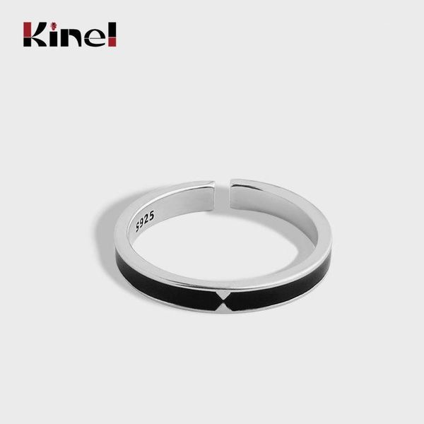 cluster rings kinel real silver 925 jewelry vintage black enamel round adjustable ring minimalist for women party gift1, Golden;silver
cluster rings kinel real silver 925 jewelry vintage black enamel round adjustable ring minimalist for women party gift1, Golden;silver