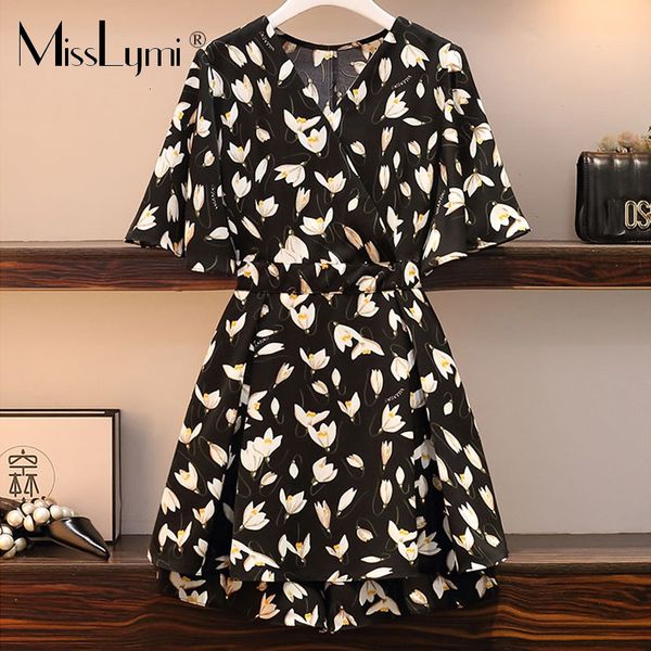 two piece dress l-5xl plus size women 2 set summer flower print cross v-neck short sleeve chiffon blouse long and shorts uflx, White
two piece dress l-5xl plus size women 2 set summer flower print cross v-neck short sleeve chiffon blouse long and shorts uflx, White