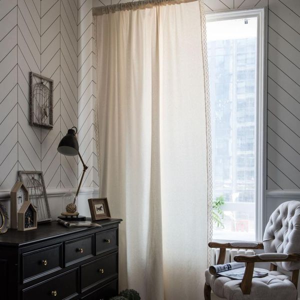 curtain & drapes cotton linen plain white finished lace edge semi-shade kitchen simple partition
curtain & drapes cotton linen plain white finished lace edge semi-shade kitchen simple partition