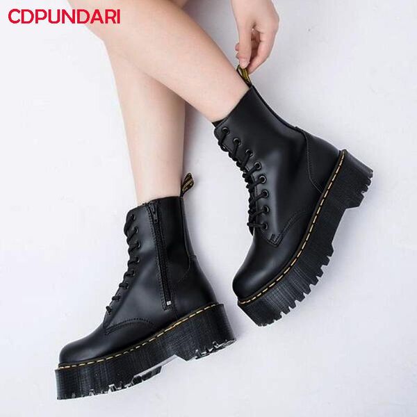 black genuine leather flat platform ankle boots for women spring autumn short shoes bottines femme tacones
black genuine leather flat platform ankle boots for women spring autumn short shoes bottines femme tacones