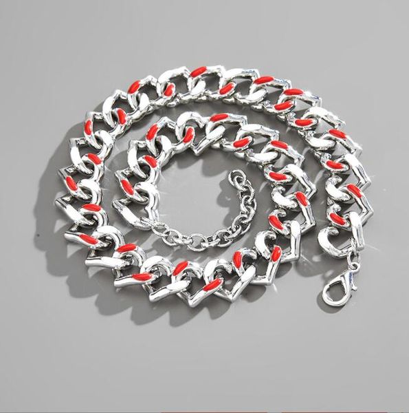 hip hop hollow white red necklace chain link chain chokers for men women rapper jewelry, Silver
hip hop hollow white red necklace chain link chain chokers for men women rapper jewelry, Silver