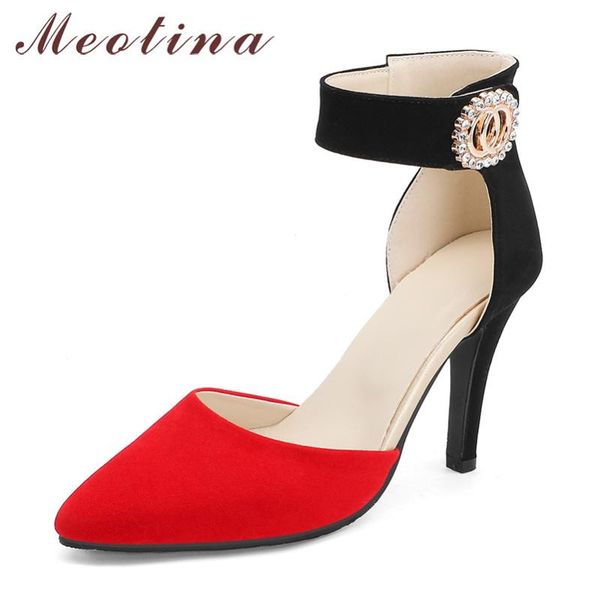 dress shoes meotina high heels women pumps mixed colors stiletto heel ankle strap shallow pointed toe party lady red 33-44, Black
dress shoes meotina high heels women pumps mixed colors stiletto heel ankle strap shallow pointed toe party lady red 33-44, Black