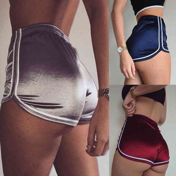 women satin silk elastic high waist running sports shorts gym workout casual waistband shorts, White;black
women satin silk elastic high waist running sports shorts gym workout casual waistband shorts, White;black