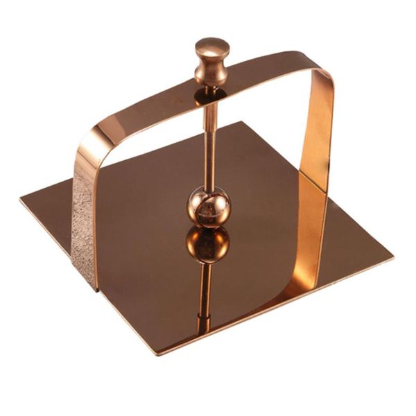 tissue boxes & napkins 1pc stainless steel napkin holder deskpaper (rose gold)