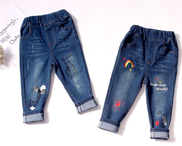 spring autumn girls rainbow kitten embroidered jeans pants children loose fashion denim kids trousers, Blue
spring autumn girls rainbow kitten embroidered jeans pants children loose fashion denim kids trousers, Blue