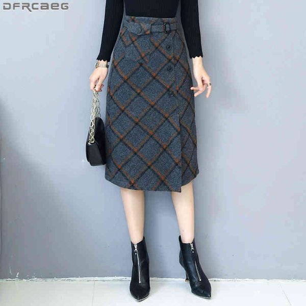 casual dresses autumn winter wool woman skirts vintage high waist plaid skirt midi single button pockets saias slim bodycon jupe f, Black;gray
casual dresses autumn winter wool woman skirts vintage high waist plaid skirt midi single button pockets saias slim bodycon jupe f, Black;gray