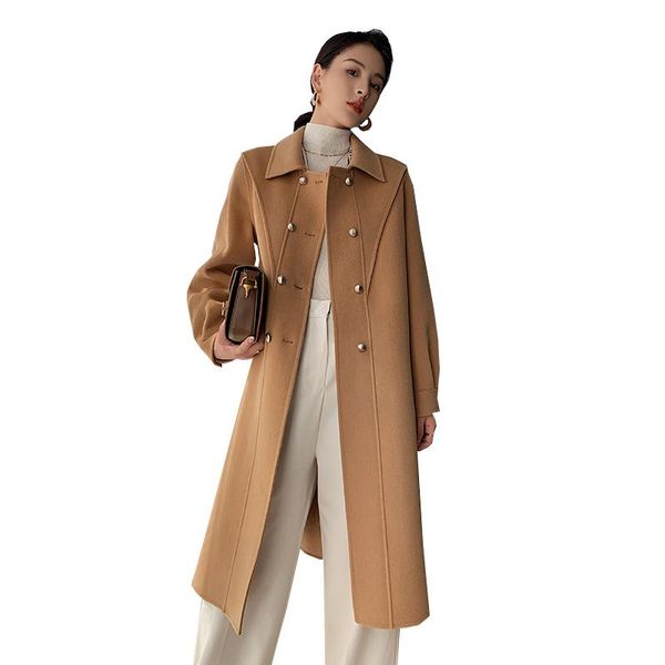 women's wool & blends 100% double-sided cashmere overcoat women autumn winter trench coat female fashion loose length camel woolen oute, Black
women's wool & blends 100% double-sided cashmere overcoat women autumn winter trench coat female fashion loose length camel woolen oute, Black