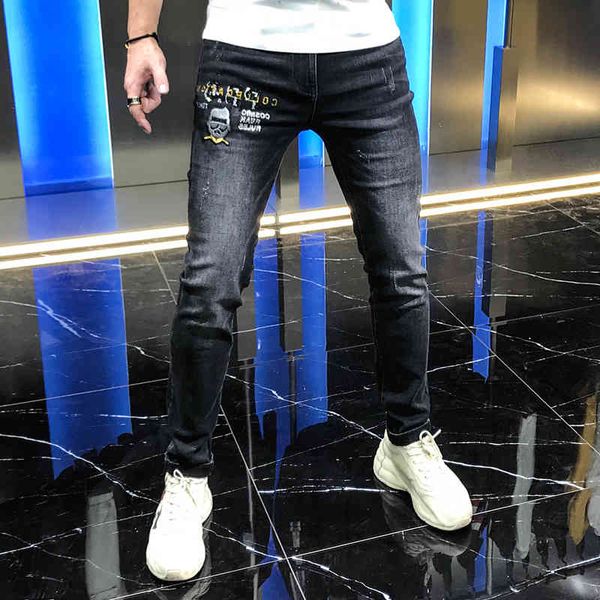 jean european station brand- elastic fashion little leg jeans autumn work done with drill tools of cartoon pants cutting, Blue
jean european station brand- elastic fashion little leg jeans autumn work done with drill tools of cartoon pants cutting, Blue