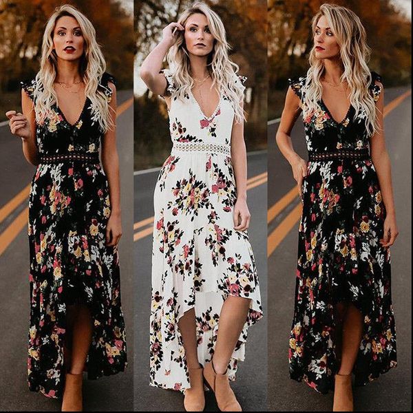 fashion brand summer boho womens dress maxi clubwear party beach holiday sundress flower asymmetrical casual dresses, Black;gray
fashion brand summer boho womens dress maxi clubwear party beach holiday sundress flower asymmetrical casual dresses, Black;gray