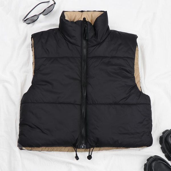 women's vests women cropped vest coat winter casual sleeveless warm jacket female solid high collar waistcoat fashion chic black outerw, Black;white
women's vests women cropped vest coat winter casual sleeveless warm jacket female solid high collar waistcoat fashion chic black outerw, Black;white