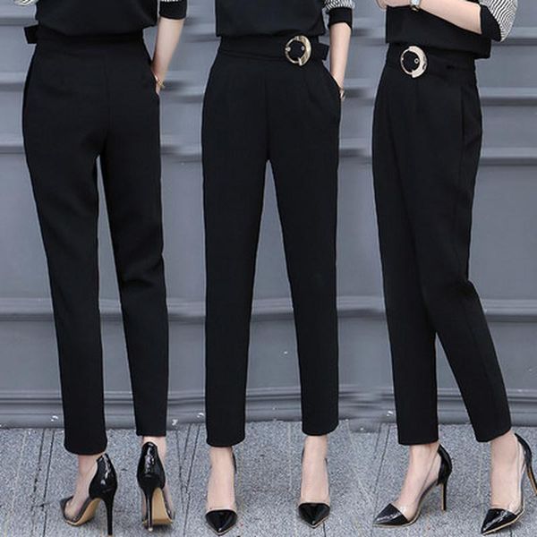 women's pants & capris 2021 spring and summer arrival fashion loose thin wild black harem, Black;white
women's pants & capris 2021 spring and summer arrival fashion loose thin wild black harem, Black;white