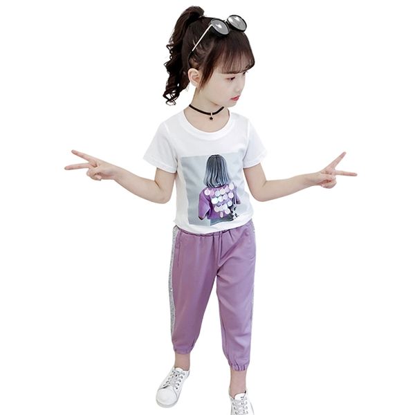 big girls clothing sequin tshirt + pants costume for summer tracksuit girl teenage children's 210528, White
big girls clothing sequin tshirt + pants costume for summer tracksuit girl teenage children's 210528, White