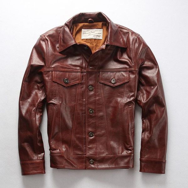 men's leather & faux avfly 2021 men genuine jacket fashion red wine color cowhide slim fit jackets casual single-breasted biker, Black
men's leather & faux avfly 2021 men genuine jacket fashion red wine color cowhide slim fit jackets casual single-breasted biker, Black
