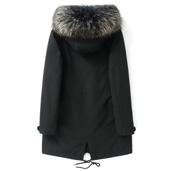 men's leather & faux winter jacket men clothes 2021 thick warm fur liner long parka hombre streetwear + raccoon hooded 19006, Black
men's leather & faux winter jacket men clothes 2021 thick warm fur liner long parka hombre streetwear + raccoon hooded 19006, Black