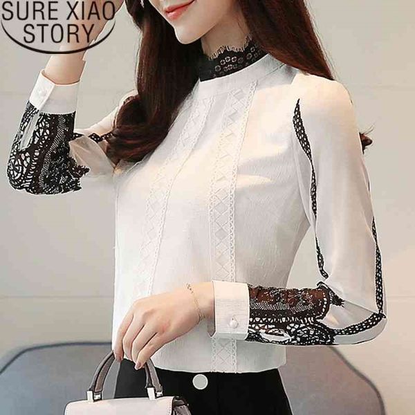 long sleeve women autumn fashion womens and blouses lace chiffon blouse shirt blusas 1109 40 210415, White
long sleeve women autumn fashion womens and blouses lace chiffon blouse shirt blusas 1109 40 210415, White