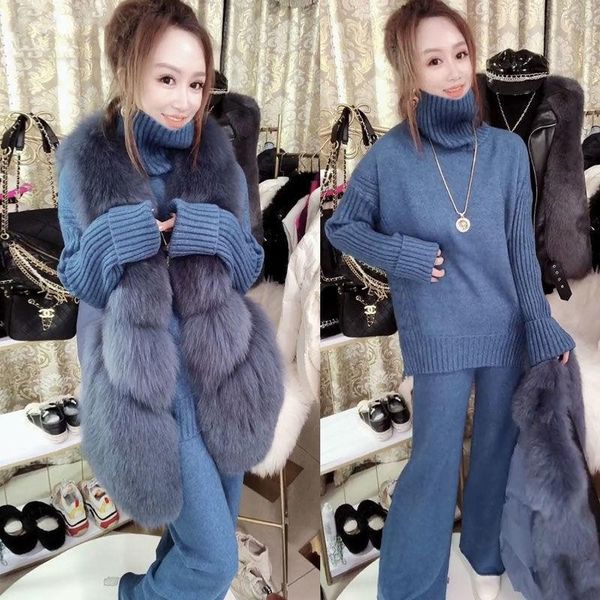 women's two piece pants 2021 winter women tracksuit knit suit lady warm turtleneck sweater pullovers wide legs 2 set female vintage set, White
women's two piece pants 2021 winter women tracksuit knit suit lady warm turtleneck sweater pullovers wide legs 2 set female vintage set, White